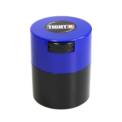 Tightvac - Premium Airtight Herb Storage Container - Holds ½ oz to 3 ounces - Keep Your Herbs and Dry Goods Fresh and Flavorful. Black Blue
