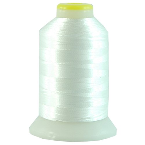 Threadart Metallic Thread | No. L1 - White | 500 Meter Cones (550 Yards) | 25 Brilliant Shiny Colors | For Machine Embroidery #TOP22