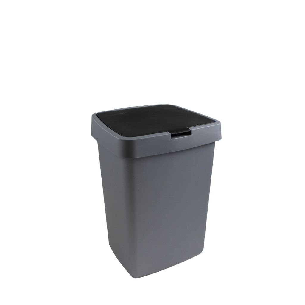 Sunware Delta Afvalbak 25 Litres Klep Metaal/Black