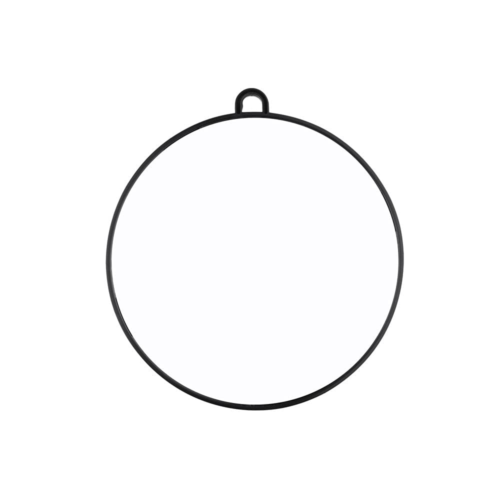 PHONME Espejo De Maquillaje Espejo De Maquillaje,Espejo Redondo,Espejo Redondo De Salón De Mano De Peluquería Profesional Grande, 28 Cm De Diámetro Negro Espejo de cortesía