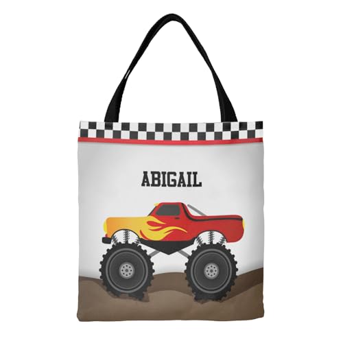 Monster Truck Canvas Tote Bag Aesthetic Reusable Grocery Shopping Bags Shoulder Bag Book Tote Gifts
