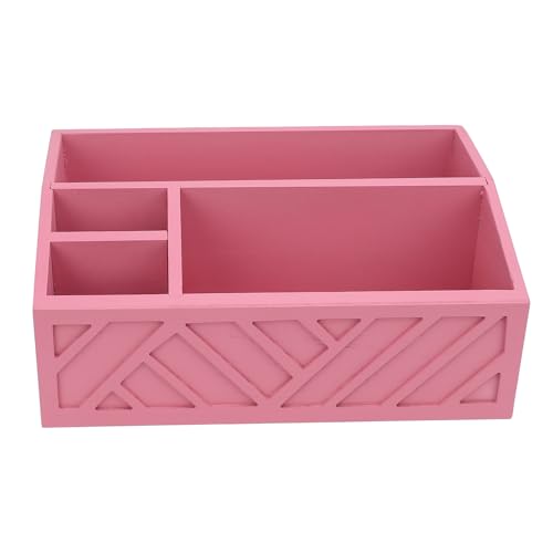 Bewinner Coffee Station Organizer for Counter - Wood Coffee Pods Holder Storage Basket, Coffee Cup Holder, Coffee Bar Supplies Organizer,12.6x8.46x4.92in (Pink)