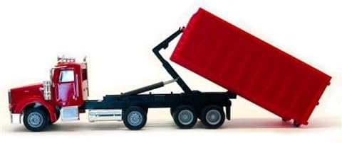 367 Roll-Off Dump Truck Red with Red Box 1/87 (HO) Plastic Model Car by Promotex 006605R