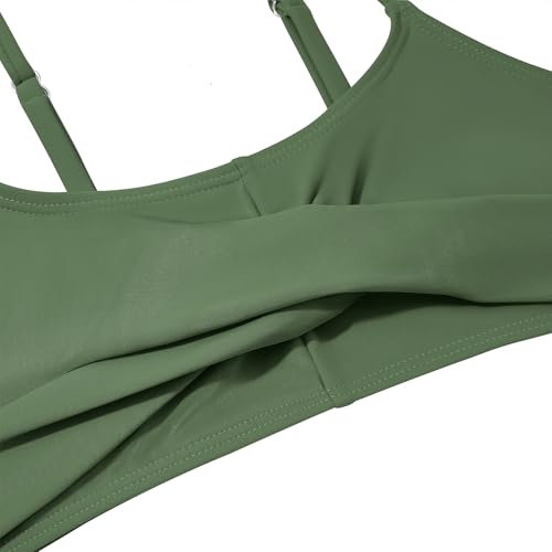 Image of Zando Girls Swimsuit Two Piece - Adjustable Strap Bathing Suit Solid Color Bikini Sets for Teens Girl Beach Swimwear