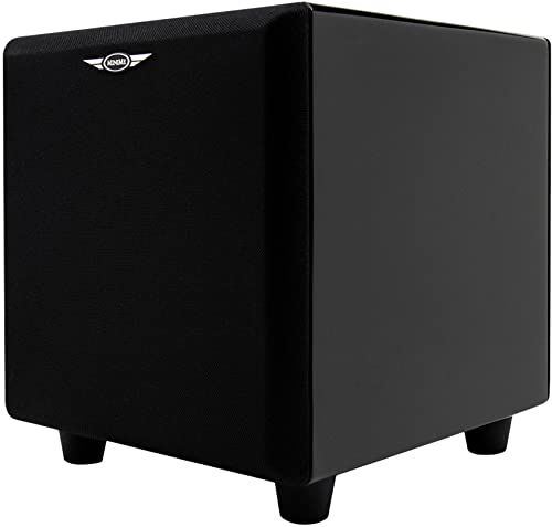 EARTHQUAKE Sound MiniMe DSP P8 8-inch Powered Subwoofer with DSP Control and SLAPS Passive Radiator Technology, Black