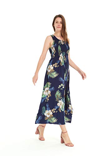 Image of Matchable Family Hawaiian Luau Men Women Girl Boy Clothes in Pineapple Garden Navy