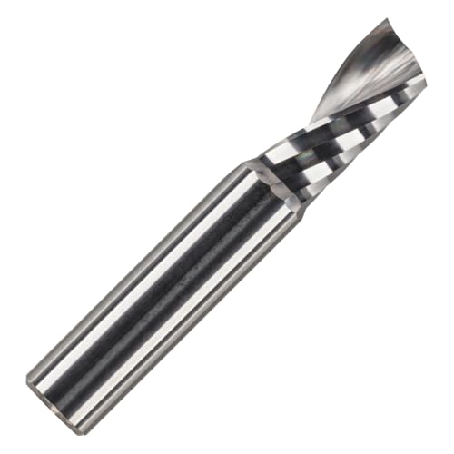 Rennie Tools - 8mm Cutting Diameter x 22mm Flute x 8mm Shank Single Flute (O Flute) Solid Carbide Up Cut Spiral Router Cutter Bit For ACM Aluminum Acrylic PVC MDF Plastic Endmill/End Mill