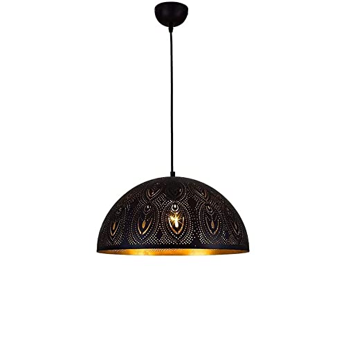 Lustre de bar de restaurant vintage en métal noir E27