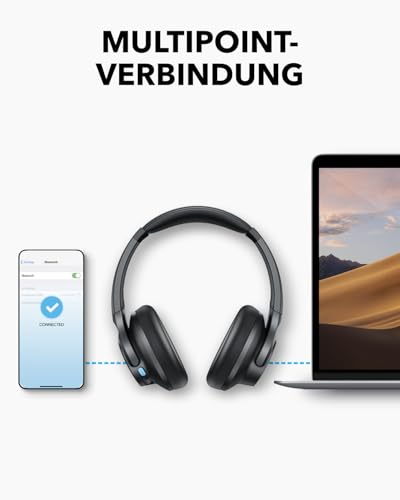 soundcore by Anker Q11i Wireless Over-Ear Bluetooth-Kopfhörer, tiefer Bass – Ansicht 6