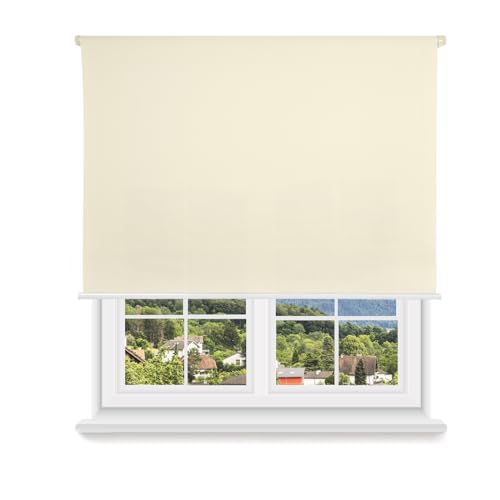 HOME MERCURY - Estor Enrollable translúcido Liso (135x180 cm, Beige)