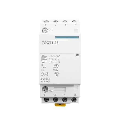 Contacteur CA 4P 25A 110V rail DIN commutateur modulaire 50/60HZ