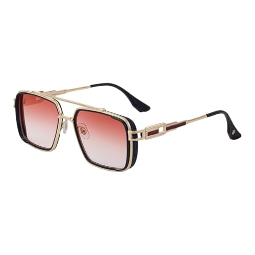 Lunettes de soleil homme luxe monture double métal style punk chic