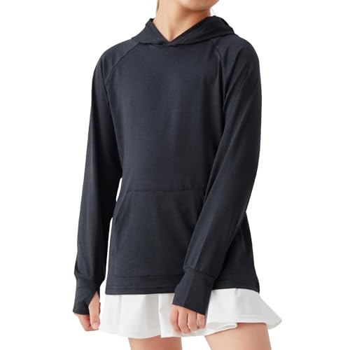 Girls Long Sleeve Shirts Thumbholes Kids UPF 50+ Sun Shirt