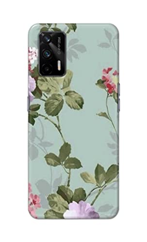 Image of Printed Hard Back Cover Case for Realme X7 Max 5G Back Cover (Floral Painting) -1302