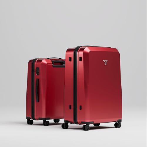Image of Check-in Combo (Large - 75cm and Medium - 65cm) Trolley Bag & Free Backpack, Built-in Digital Weighing Scale, Cup Holder, 8 Smooth Wheels, ABS Hooks, PC Hard-Shell (Checkin Combo, Blood)
