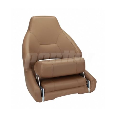 Bootssitz/Bootsstuhl/Steuerstuhl "TAUBER", FlipUp-Funktion, Boot Yacht Farbe braun