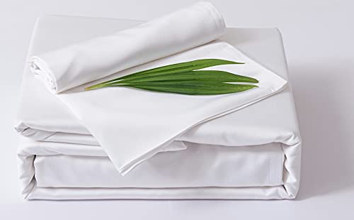 GF 100% Organic Bamboo 300tc Luxurious sateen weave Bedding Set Duvet Cover, Extra Deep 40cm Fitted Sheet, 2 x Pillow Cases (White, King) - Image 9