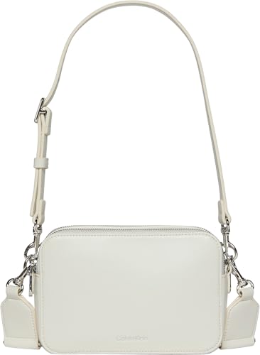 Image of Calvin Klein Women's WEBBING DOUBLE STRAP CAMERA BAG LV04F3165G Crossover, Khaki (Lily White), One Size