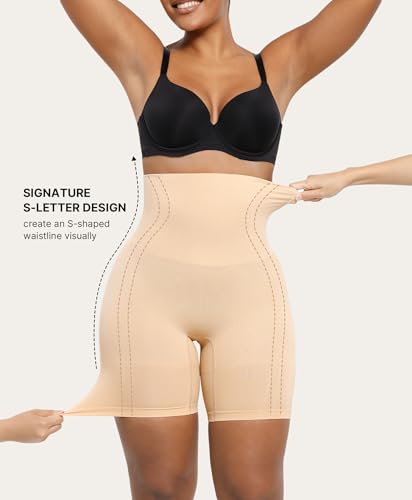 Image of SHAPELLX Tummy Control Shapewear for Women High Waisted Body Shaper Shorts Thigh Slimming Underwear