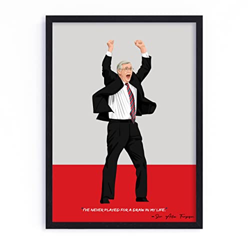 Image of QUOTE - UNQUOTE ART, Manchester United Poster, Sir Alex Ferguson, 13x17 inches, Black Frame