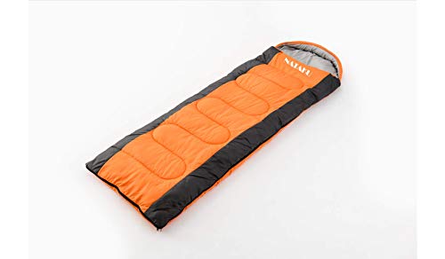 NATAKU Camping Sleeping Bag - for Adults Kids Boys Girls Backpacking Hiking Camping Cotton Liner, Cold Warm Weather for Spring, Fall, Indoor & Outdoor Use, Lightweight & Waterproof (Orange, Small)
