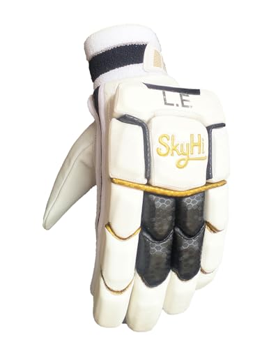 Skyhi Limited Edition Cricket Batting Gloves | Lighweight Leather Cricket Batting Gloves for Mens Right Hand and Left Hand Batsman (Right Hand)