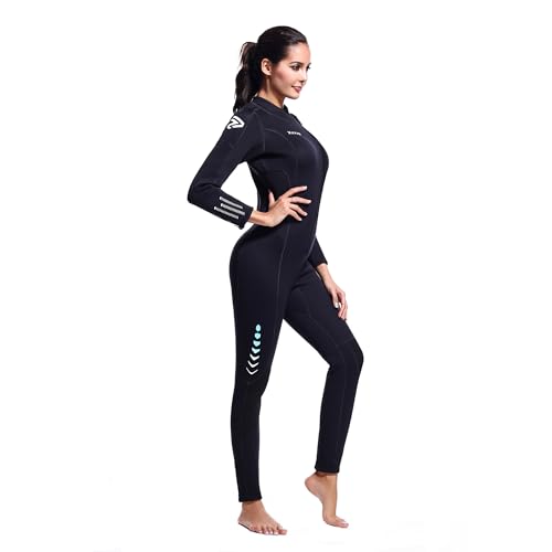Foto von Ultra-Stretch-Neoprenanzug, 3 mm, Frontreißverschluss, Ganzkörper-Tauchanzug, Einteilig, für Männer und Frauen, Schnorcheln, Tauchen, Schwimmen, Surfen (Frauen, XXL)