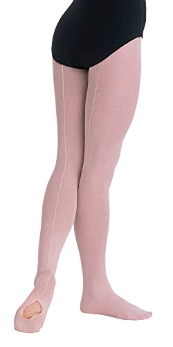 Body Wrappers C45 TotalSTRETCH Girls' Mesh Backseam Convertible Tights (4-6, Black)2