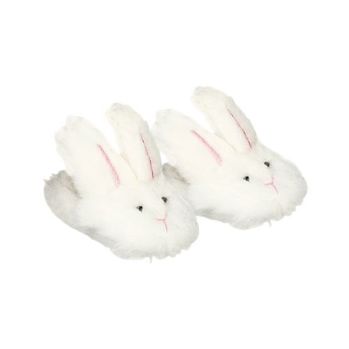 Sophia's Doll Bunny Slipper Shoes with Fluffy Rabbit Ears and Stitched Nose Accessory for 18" Dolls, White