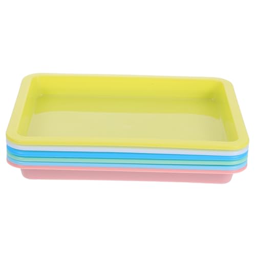 MINAOLULUS 6個 カラフルプラスチックアートトレイ 滑り止め加工 深さ十でこぼれ防止 多用途クラフト用 作品整理に 幼児園や学校活動に対応