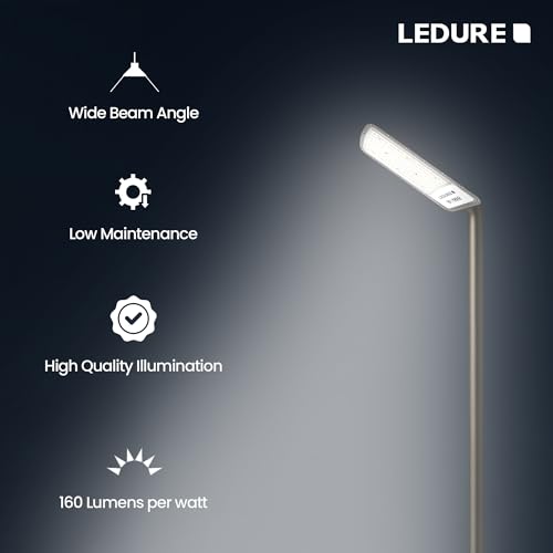 Image of LEDURE 50w Cool White Halo LED Street Light- Pack of 1 | Ultra Bright Energy Efficient Outdoor Waterproof Lamp | Durable Housing for Garage, Parking, Garden, Playground, Roads & Sidewalks