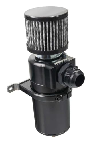 Image of Moroso 85413 Billet Aluminum Breather Tank Catch Can, Single #16AN Inlet, Black Anodize Finish