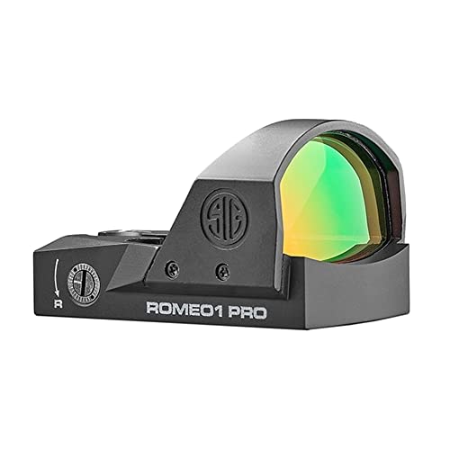 Sig Sauer ROMEO1PRO 1x30mm 3 MOA Red Dot Sight | Durable Fogproof Waterproof Corrosion-Resistant Compact Open Reflex Sight with Protective Shroud