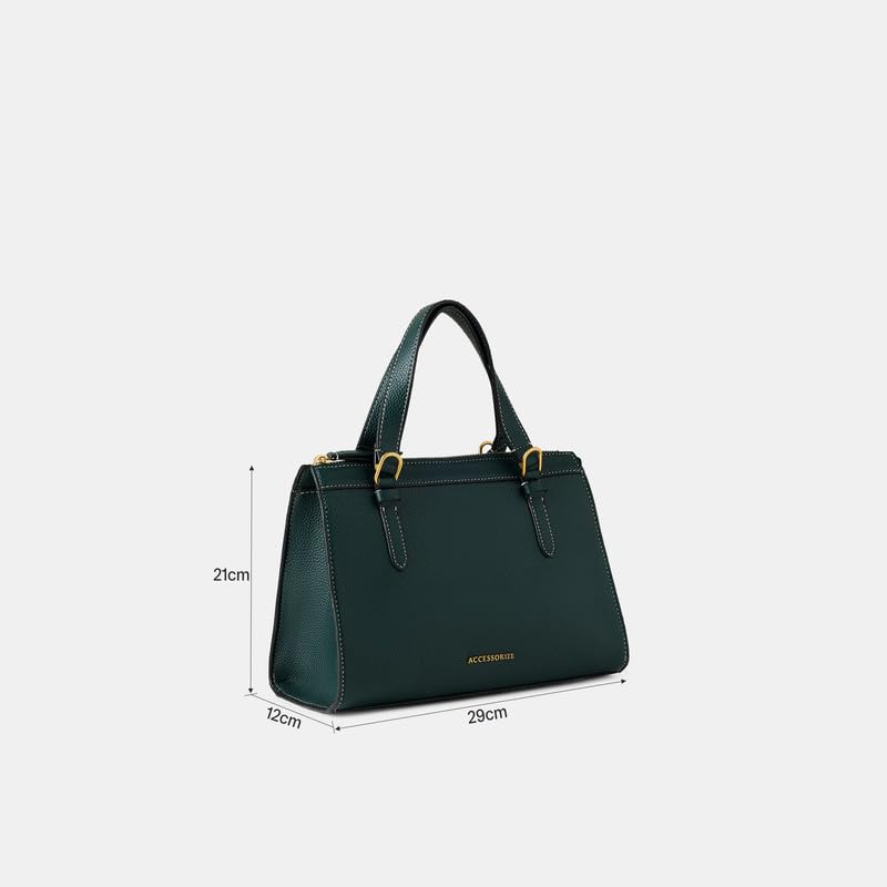 Image of Accessorize London Women's Dwight Contrast Stitch Handheld Bag | Compact Structured Purse | Formal Satchel for Women | Gift Option