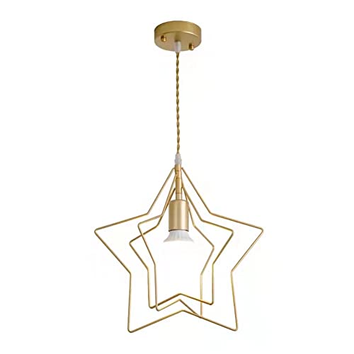 Suspendu Industriel LED et lustre étoile dorée pour luminaire de salle à manger
