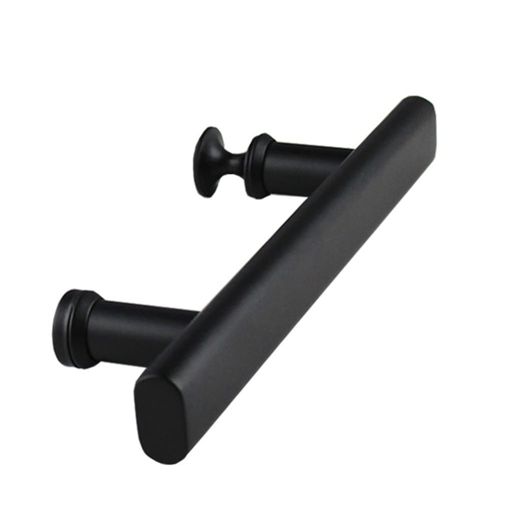 Poignée de porte en verre en acier inoxydable style européen noir mat