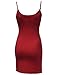 Basic Solid Spaghetti Strap Camisole Slip Dress Red Size M