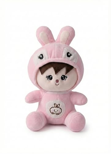 Image of HUG 'n' FEEL SOFT TOYS 25 cm Rabbit Doll Plush Toy - Cute Soft Stuffed Animal Bunny for Kids, Girls & Boys Room Decor (Pink /White)