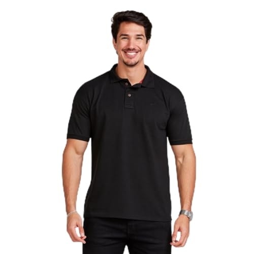 Camisa Polo Básica Masculina (Preta, GG)