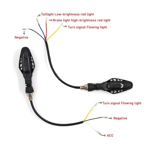 Indicateurs clignotants lumières feu arrière moto 12V jaune rouge