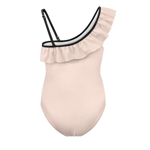 Image of Ladybug Swimsuits for Girls 5-14 One Piece Bathing Suit Kids One Ruffle Shoulder Beach Sport Swimwear