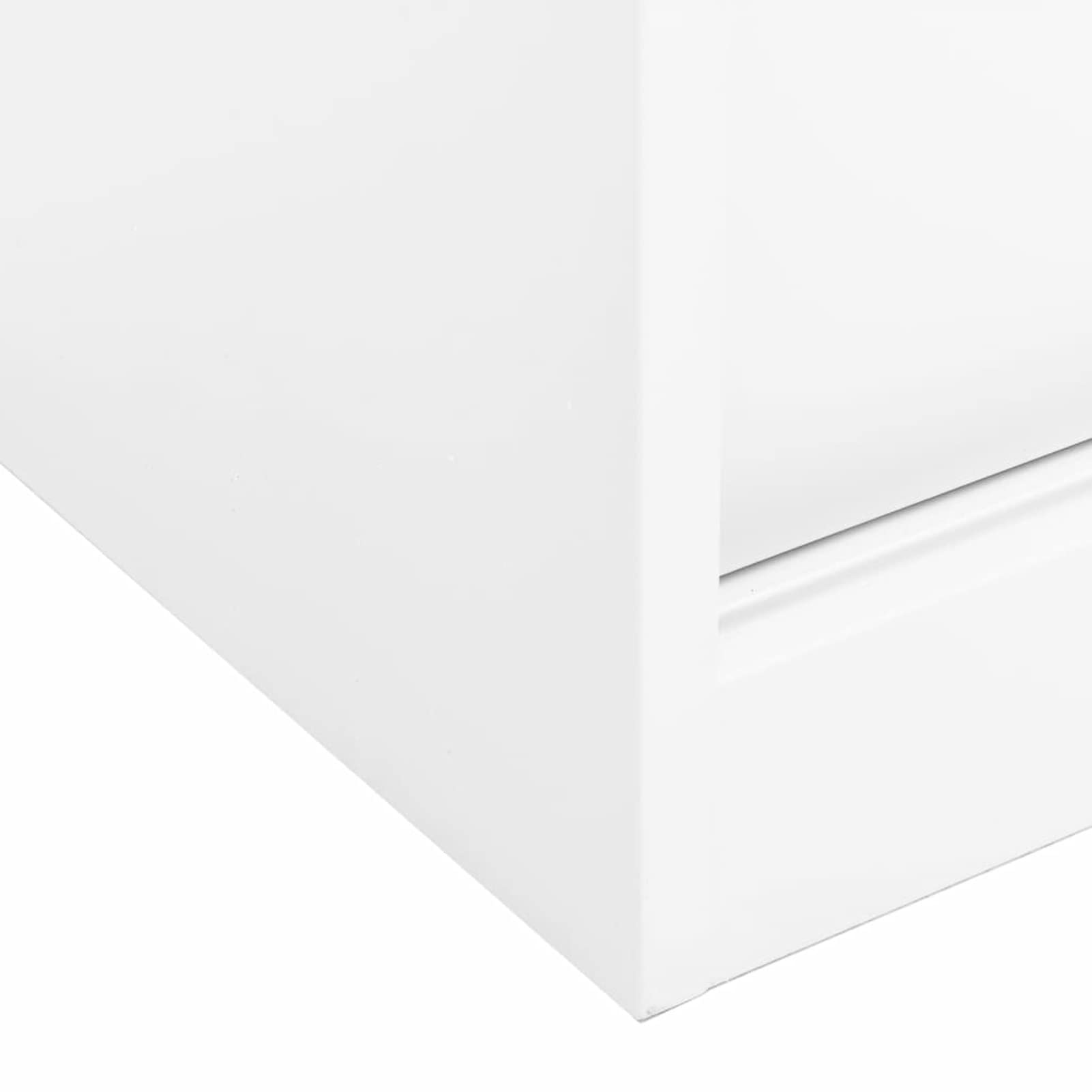 IKAYAA Armadio per Ufficio Anta Scorrevole Armadio Ante Scorrevoli Mobili Ufficio Armadietti con Chiave Armadio in Metallo Armadietto Multiuso in Acciaio-Bianco-90x40x90cm