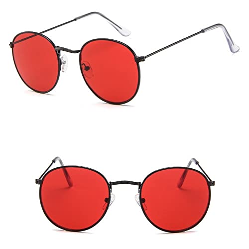 SUMMITRU-Retro oval sunglasses Women/Men designer vintage small black Red Yellow shades sun glasses Oculos De Sol