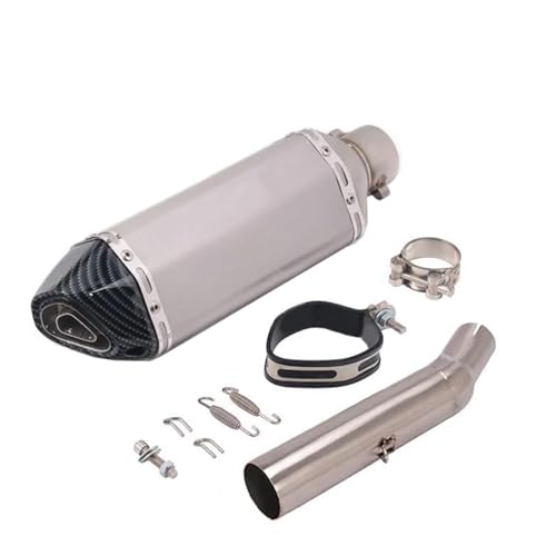 Auspuffteil Für Yamaha Tricker XT250 XG250 2004 2005 2006 2007 2008 Motorradauspuffrohr Slip Ons Schalldämpfer Auspuff Mitte Verbindungsrohr Abnehmbarer(Chrome)