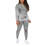 ECHOINE Womens Fashion 2 Piece Outfits Jogging Tracksuit Pullover Hoodie Sweatpants Set Jumpsuits Lo