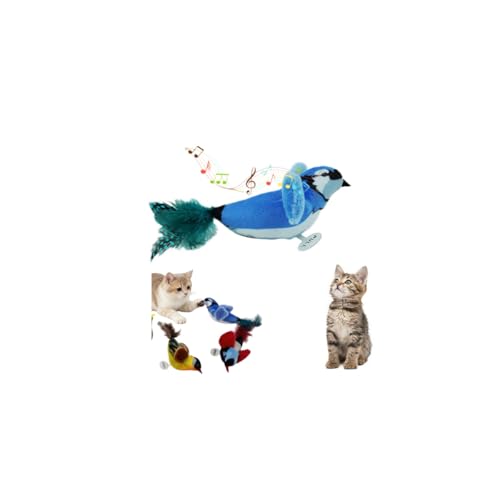 tkerinse Juguete realista de gorrión para gato, hierba gatera, instinción natural de caza para gatos de interior, gatos que persiguen pájaros, figura de gorrión estimulado, regalos para los amantes de