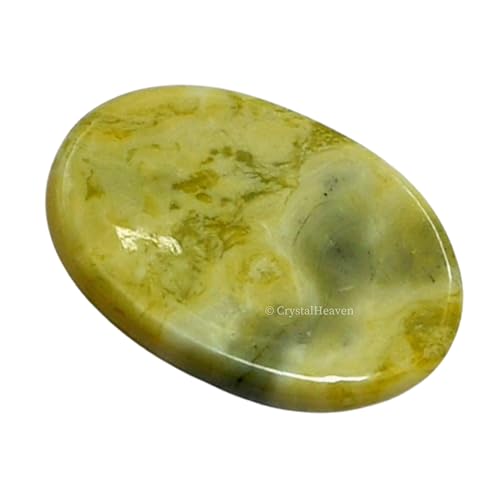 Image of Certified Serpentine Crystal Thumb Worry Pebbles Stones for Anxiety Stress Relief Massage - AAA Grade Original Healing Gemstone Agate Rubbing Stone for Yoga Meditation Spiritual Reiki Feng Shui