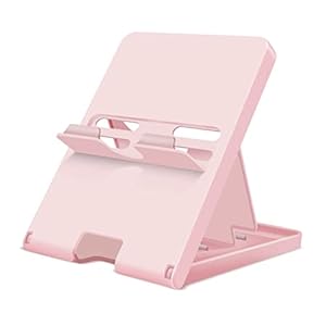 Stand Compatible with Nintendo Switch, Adjustable Switch Playstand, Foldable Phone Stand for Desk, Compact & Portable Switch Holder Accessories (Pink)