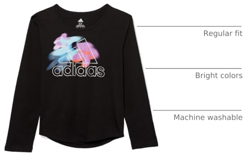 Image of adidas Girl's Long Sleeve Side-Vent Tee (Toddler /Little Kids)