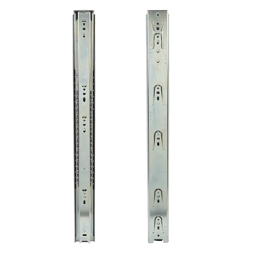 Image of Hettich Telescopic Ball Bearing Channel KA 5632 /450mm | Zinc Finish, Normal Closing | Drawer Channel for Home, Kitchen & Wardrobe | Load Capacity 45 kg | Full Extension (Galvanised Steel, 2 Pcs)